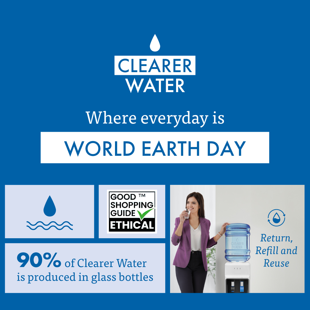 This year’s Earth Day theme is ‘Planet vs Plastic’ – reducing the mass consumption of single use plastics is some we feel very passionate about at Clearer Water. Since 2019, 90% of our products have been distributed in glass bottles #WorldEarthDay
