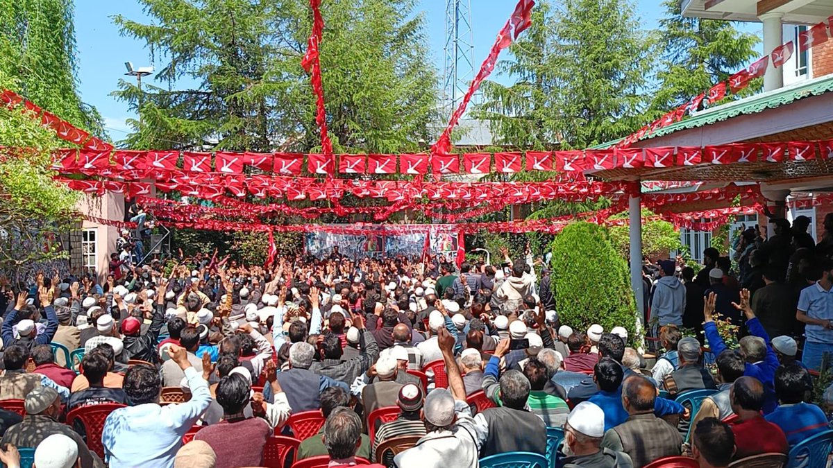 Glimpses of party workers convention, held today at Handwara.