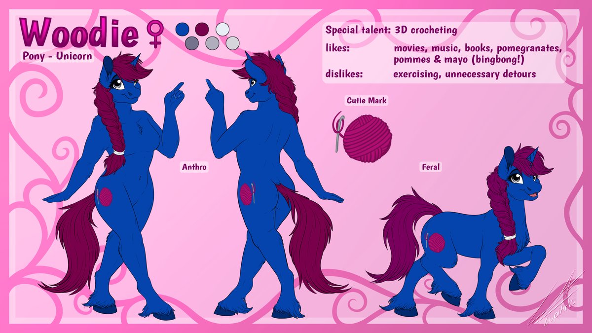 ':COMM: Woodie's Ref Sheet' - a finished #refsheet c0mm for the wonderful @woodiewool of her pretty pony character^^ Really hope you like her! 💚💜 #art #artist #artistsontwitter #artwork #digitalart #drawing #illustration #reference #referencesheet #mlpfim #mylittlepony #brony
