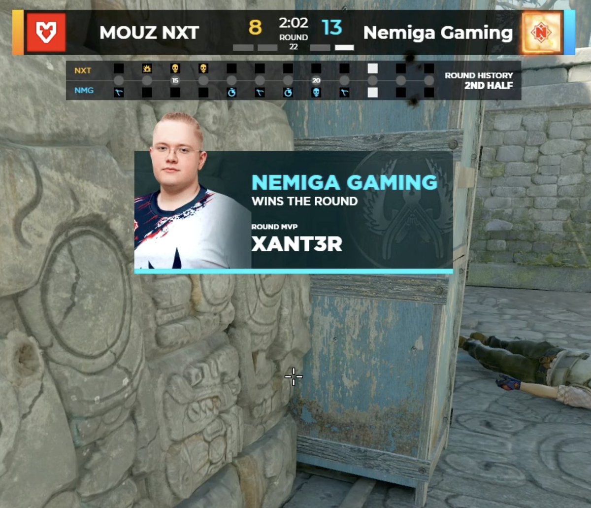 It's a 0️⃣:1️⃣ start for MOUZ NXT on Ancient. No problem at all, as Vertigo will be up next 🌚