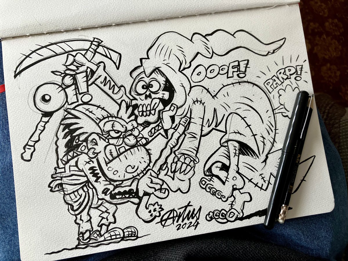 Doing my art therapy inking a new version of: 
Punk’s not dead! 
Oi! I'm old but I can still pogo!

Inked using my favourite Japanese brush pen. This will be my new summer t-shirt.

#punkrock #punkart #punksnotdead #inkartist @PentelUK