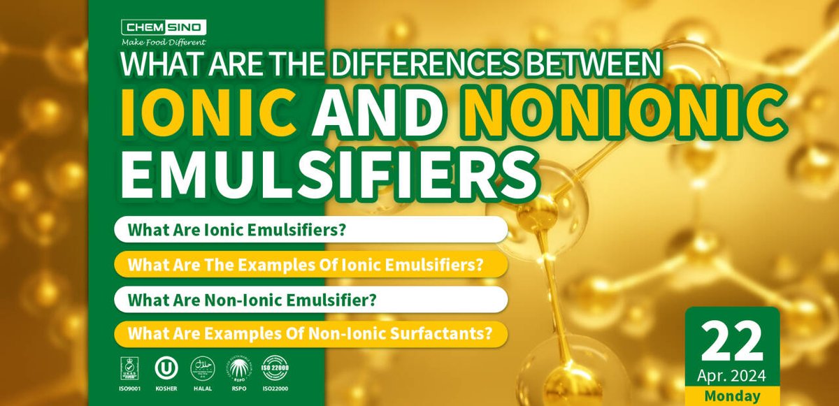 #Foodscience: What Are the Differences Between Ionic And Nonionic Emulsifiers? 

Useful link 📷 cnchemsino.com/blog/what-are-…