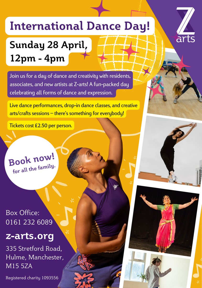 International Dance Day | Sunday 28 April – 12:00 - 4:00pm With live dance performances, drop-in dance classes, and creative arts/crafts sessions – there’s something for everybody! 🤩 Tickets (£2.50) are getting booked up fast, get yours now: bit.ly/DanceDay24