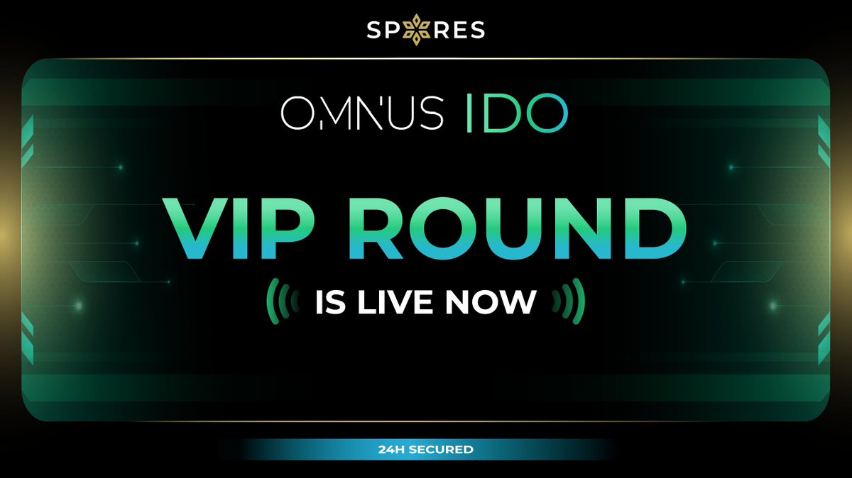 🔥 <a href="/OMNUS_xyz/">OMNUS</a> 𝗩𝗜𝗣 𝗥𝗢𝗨𝗡𝗗 𝗜𝗦 𝗟𝗜𝗩𝗘 𝗡𝗢𝗪 🔥

Attention, Spores comrades! The VIP round is only open in 24 hours, so seize this chance now or never.

➡️ JOIN NOW: launchpad.spores.app/ido/omnus-ido
⏰ DURATION: 10 AM UTC, 22nd April => 10 AM UTC, 23rd April (24 hours)

Unlock The