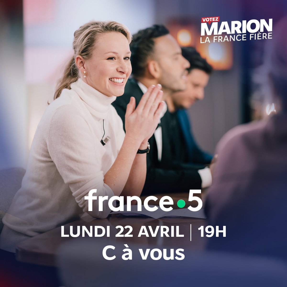 📺 Je vous retrouve dans l’émission @cavousf5 ce soir à 19h sur France 5.

#CàVous #VotezMarion