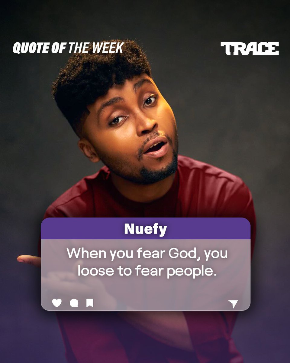#QuoteOfTheWeek 'When you fear God, you are more concerned on what God expects of you than what people expect of you.🙏🏿' @Nuefyjikes✨
Have a great week 🙏🏿!
#EnjoyYourNewWeek #WeAreGospelMusic #TraceGospel