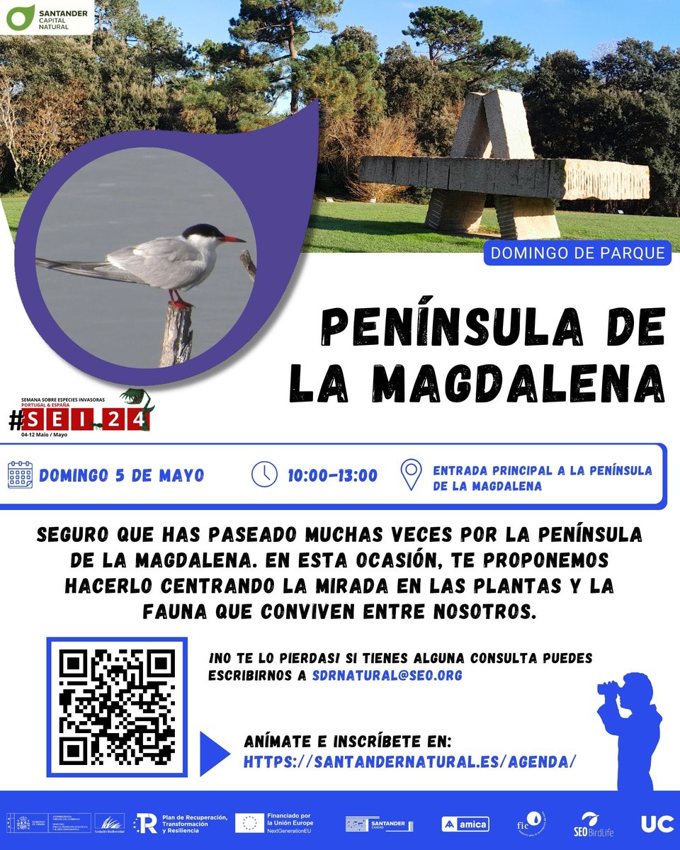 SDRnatural's tweet photo. En nuestro #domingodeparque de mayo, miraremos al parque de La Magdalena con nuestras gafas biodiversas
¡No te lo pierdas!
📅 domingo, 5 de mayo
⏰ de 10 a 13h.
📝https://t.co/YYVs98BChj
#Planderecuperacion #ProyectosPRTR #SDRnatural
#DiadeLaTierra https://t.co/yoiRv5olJY