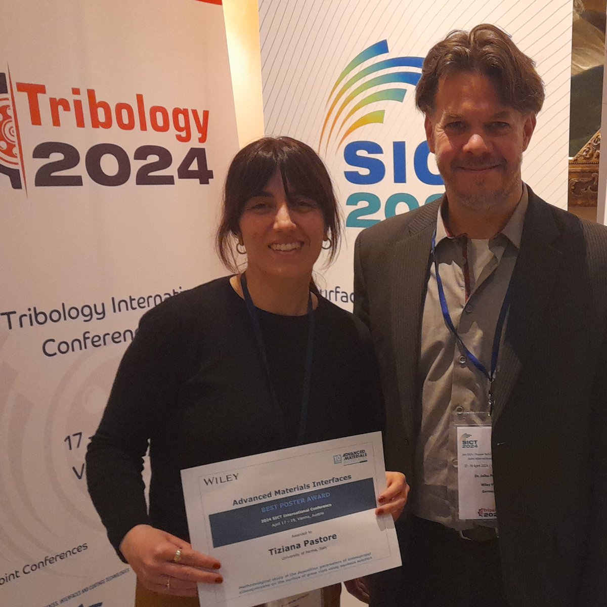 Enjoyed the Surfaces #Interfaces and #Coatings #Technologies international conference in Vienna! Thanks to @SETCORORG for a wonderful event. Particularly proud to present Poster Awards - sponsored by Advanced Materials #Interfaces - to PhD students. Looking forward to next year!