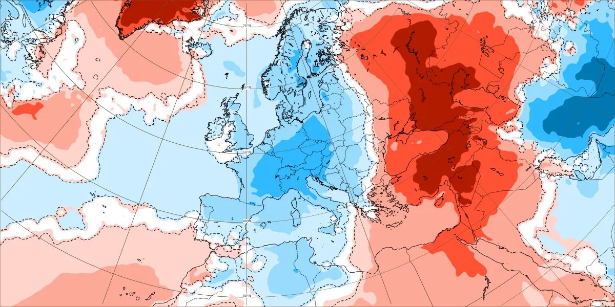 In Europa la seconda metà di aprile sarà più fredda della prima, un evento piuttosto raro. Il freddo anomalo proseguirà fino a fine mese, a seguire le temperature dovrebbero tornare nella norma. In partica ciò che in Italia non abbiamo quasi mai visto in 5 mesi, accade ora. 1/2