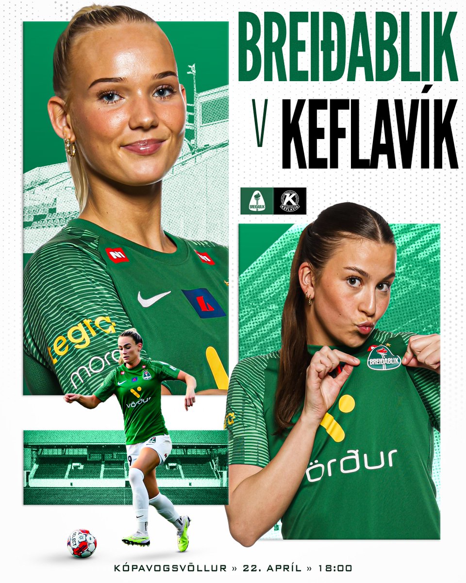 ⚽️LEIKDAGUR⚽️ Besta deildin byrjar hjá konunum í kvöld og við fáum Keflavík í heimsókn👏 🟢 Breiðablik - @FcKeflavik 🏆 @bestadeildin 📍 Kópavogsvöllur 📅 21. apríl ⏱ 18:00 📲Miðar: stubb.is/events/oV3Mpb #eittfyrirklúbbinn 📷 Halldór Halldórsson