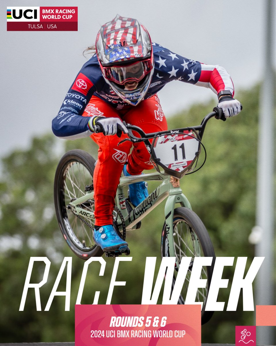UCI_BMX_Racing's tweet photo. It's race week in Tulsa. 🇺🇸

The riders are ready for rounds 5 &amp; 6 of the UCI BMX Racing World Cup. 👀

Who are you excited to see compete?

#BMXRacing #BMXRacingWC https://t.co/gNfPXyXPMQ