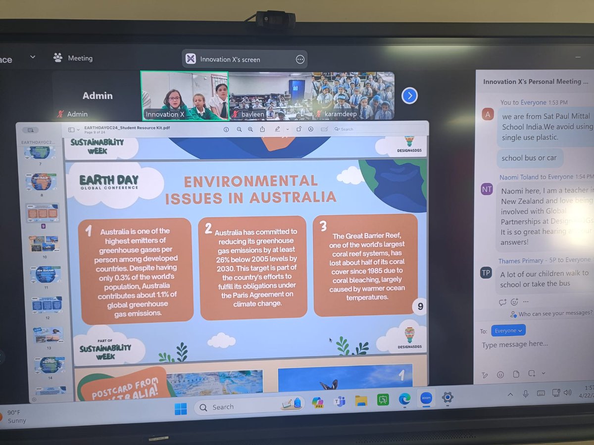 #EarthDayGC24🌎 has officially kicked off with @EvoHannan @LEOacademies #Satyans of Class 5 at @Sat_Paul_Mittal School interacted with students from around the world to discuss climate change and share their efforts to promote sustainability in their communities.