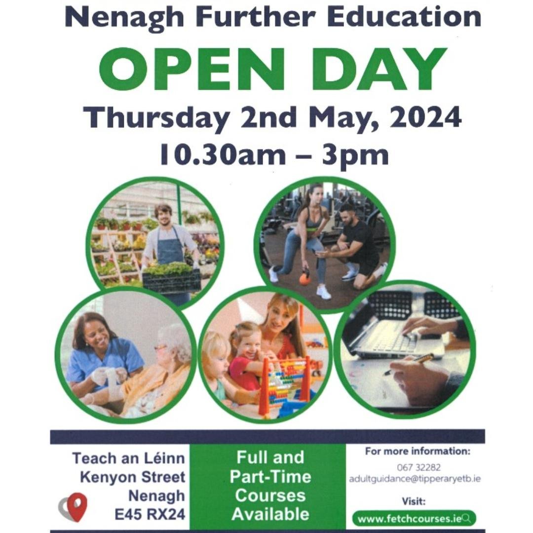 Have you been out of #education for a long time?
Call to see #Tipperaryetb on Thursday May 2nd in Teach an Léinn, Kenyon St. Nenagh - 10.30am to 3.00pm!
#fetchcourses #thisisfet #vtos