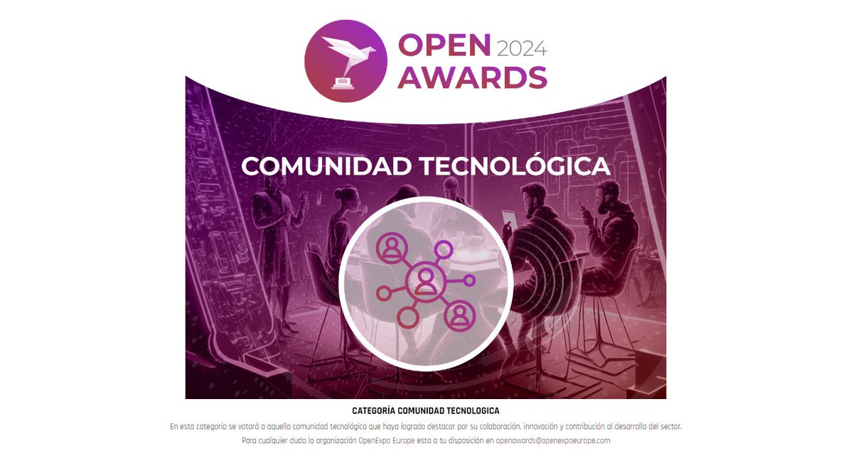 WTM Madrid (@wtmmadrid) on Twitter photo 🤩¡Estamos nominadas como Mejor Comunidad Tecnológica en los <a href="/OpenExpoEurope/">OpenExpo Europe</a> 2024!🤩
🤞Qué ilusión que se reconozca el trabajo que hay detrás de cada evento! ¿Nos votáis para conseguir seguir creciendo juntas?🚺
Link: a.cstmapp.com/voteme/974309/…
¡Mil Gracias! 🌎 #openawards2024 🤩¡Estamos nominadas como Mejor Comunidad Tecnológica en los <a href="/OpenExpoEurope/">OpenExpo Europe</a> 2024!🤩
🤞Qué ilusión que se reconozca el trabajo que hay detrás de cada evento! ¿Nos votáis para conseguir seguir creciendo juntas?🚺
Link: a.cstmapp.com/voteme/974309/…
¡Mil Gracias! 🌎 #openawards2024