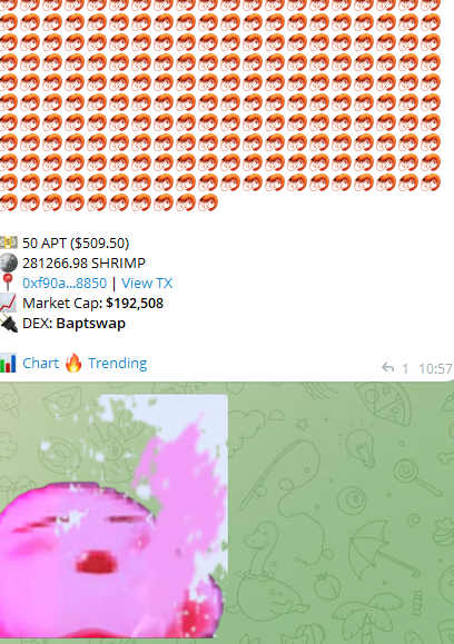 AptosShrimp's tweet photo. If you are in our TG... you know :) $SHRIMP https://t.co/9uFwY5tFsD