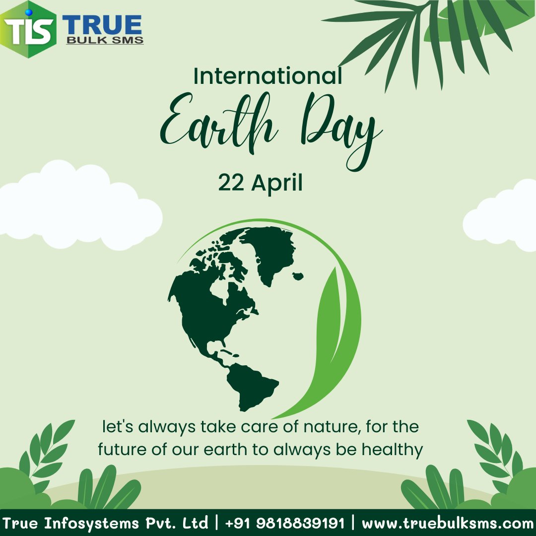 April 22: World Earth Day 🌍 Let's unite to protect our planet. Every action counts. Together, we can make a difference!
#EarthDay #NatureConservation #GoGreen  #truebulksms #connectwithus