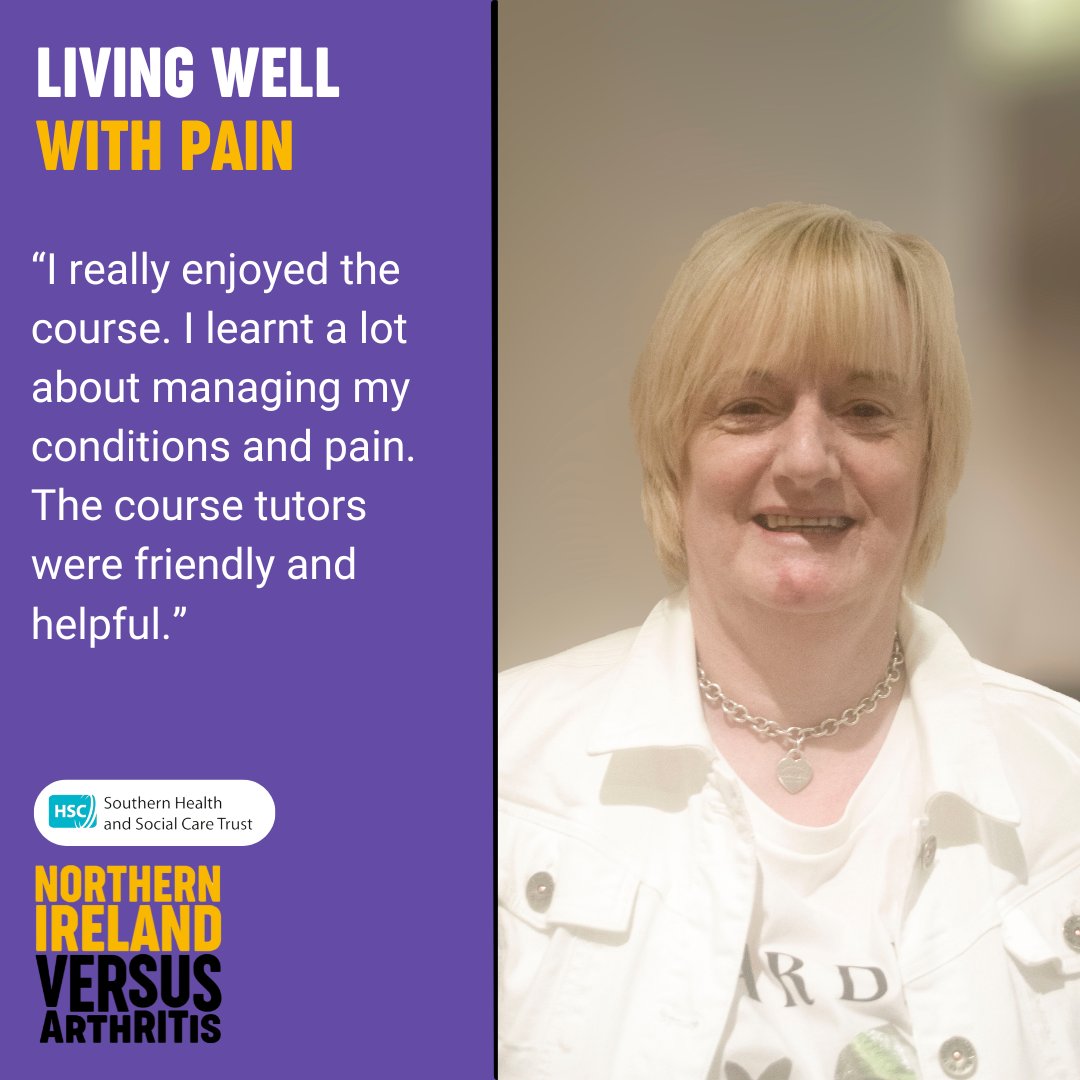 For those in Dungannon, we have another run of our pain management course, starting in May: The Junction, 12 Beechvalley Way, Dungannon, BT70 1BS Thursdays May 8 to June 12 10am – 12.30pm Sign up: 02890 782940 niservices@versusarthritis.org bit.ly/4a2DZIp
