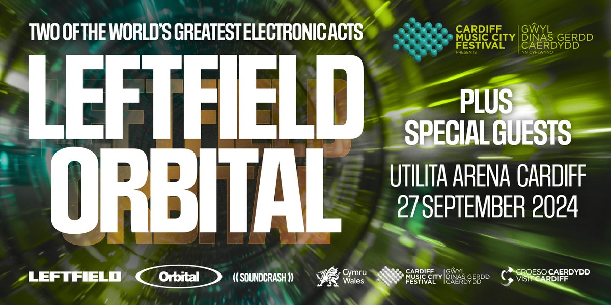 NEW: @Leftfield & @orbitalband will play a massive co-headline show at @UtilitaArenaCDF in September 💥 Book tickets in our #LNpresale this Thursday at 10am 👉 livenation.uk/L8Rp50RkXm2