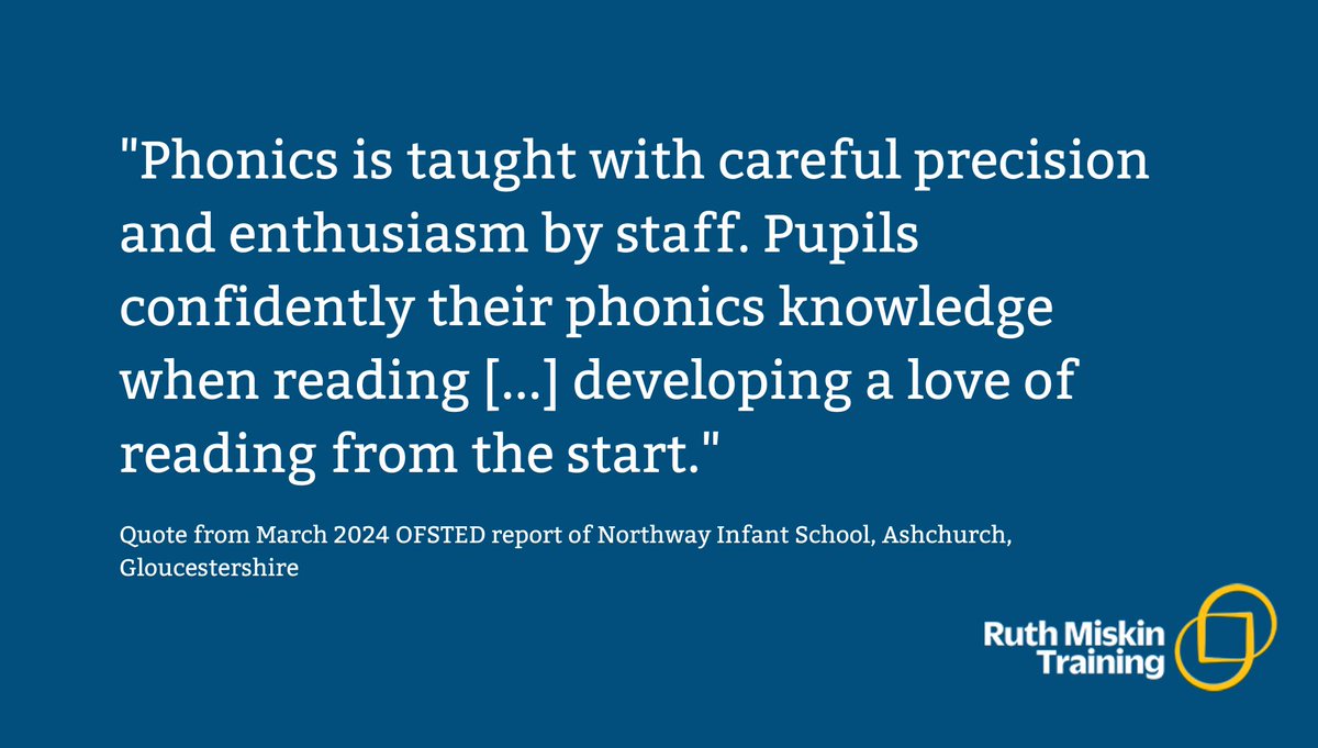 Congratulations to you all at Northway Infant School - we've loved being with you on your #readwriteinc journey. What you've achieved is inspirational! 🌟 Read the full report here 👉 ruthmiskin.com/ofsted-reports/