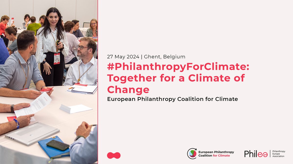 On May 27, join @philea_eu at the first-ever European gathering of the #PhilanthropyForClimate signatories in Ghent, Belgium. The meeting aims to facilitate the exchange of diverse perspectives & build collaborations to address #ClimateChange: ow.ly/pOWp50RkTH1