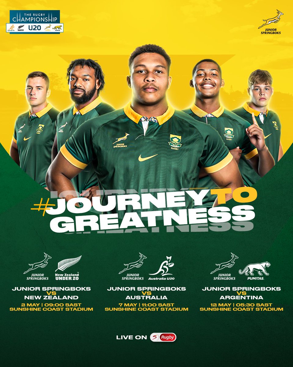 Excitement is building for the inaugural U20 Rugby Championship 🇿🇦 Watch all of the matches live on SuperSport 💪 #JourneyToGreatness #JuniorBoks