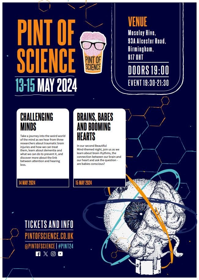 Do you want to delve further into the fascinating world of the mind? 🧠 Join @TheCHBH researchers at the Pint of Science event taking place on the 13th-15th May 2024.🧠 Tickets and Info below.👇 pintofscience.co.uk/event/brains-b…