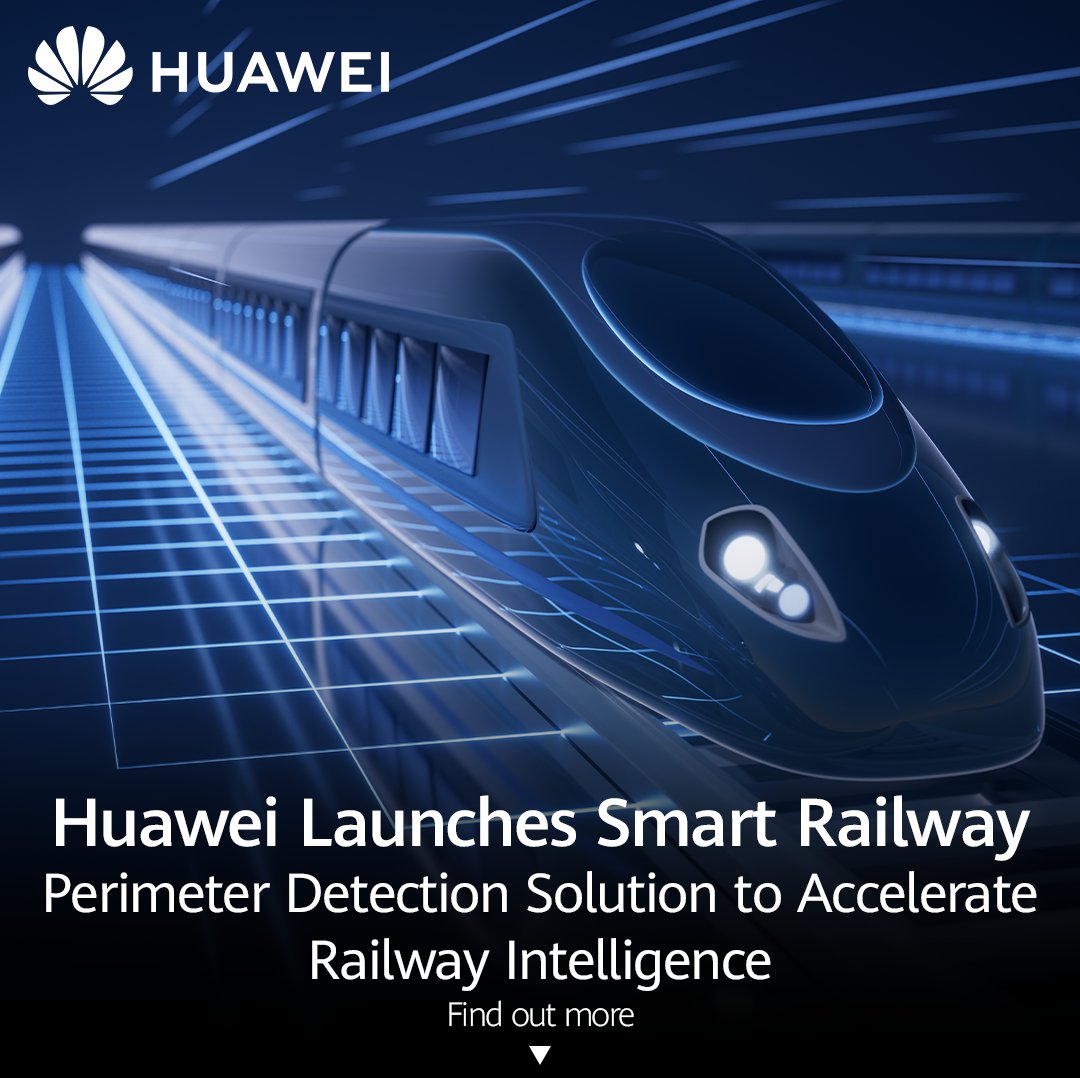 Huawei's tech spans over 150K km of railways worldwide, leading a new era of smart operations. At the MWC2024, Huawei launched the Smart Railway - Perimeter Detection Solution. With advanced sensing & AI, it boosts efficiency by 50%: bit.ly/3VEHSPE #5G #HuaweiTech.