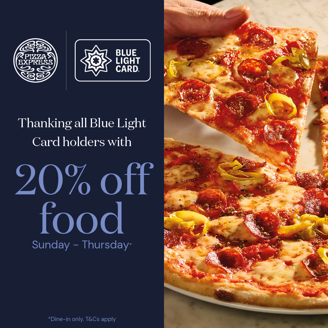 If you’re a member of the emergency services, NHS, social care sector or armed forces and have a Blue Light Card, you’re entitled to 20% off all food in any @PizzaExpress Sunday - Thursday🍕 Stop off at our Welcome Break locations for a meal at @PizzaExpress. T&Cs apply.