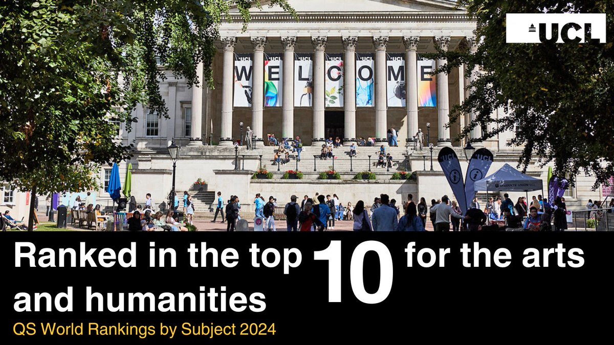 UCL is in the top 10 in the QS Subject Rankings 2024 for the arts and humanities! 

The QS World University Rankings are one of the most consulted university rankings.  

Read more: buff.ly/49Ofv4U  

#QSWUR @UCL