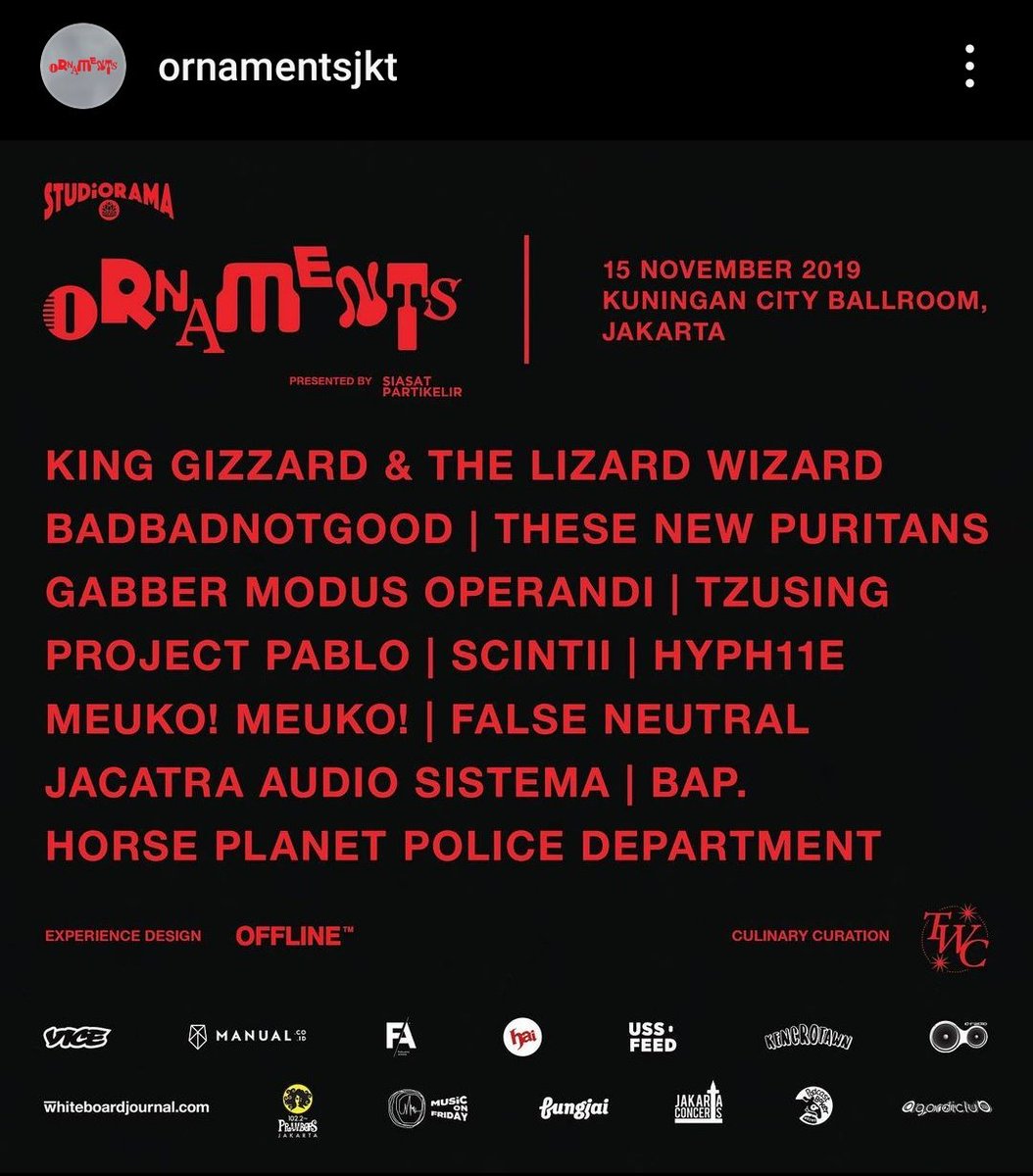 this is still the craziest lineup for a music festival in Indonesia imo. they need to bring back Ornaments fr