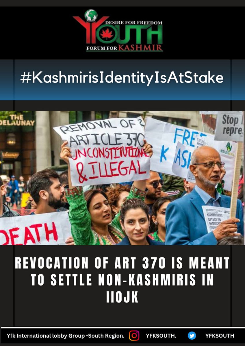 Indian Illegally Occupied Jammu and Kashmir (IIOJK) is a constant violation of international law, UN Charter and UN resolutions over Jammu and Kashmir
#KashmirisIdentityIsAtStake