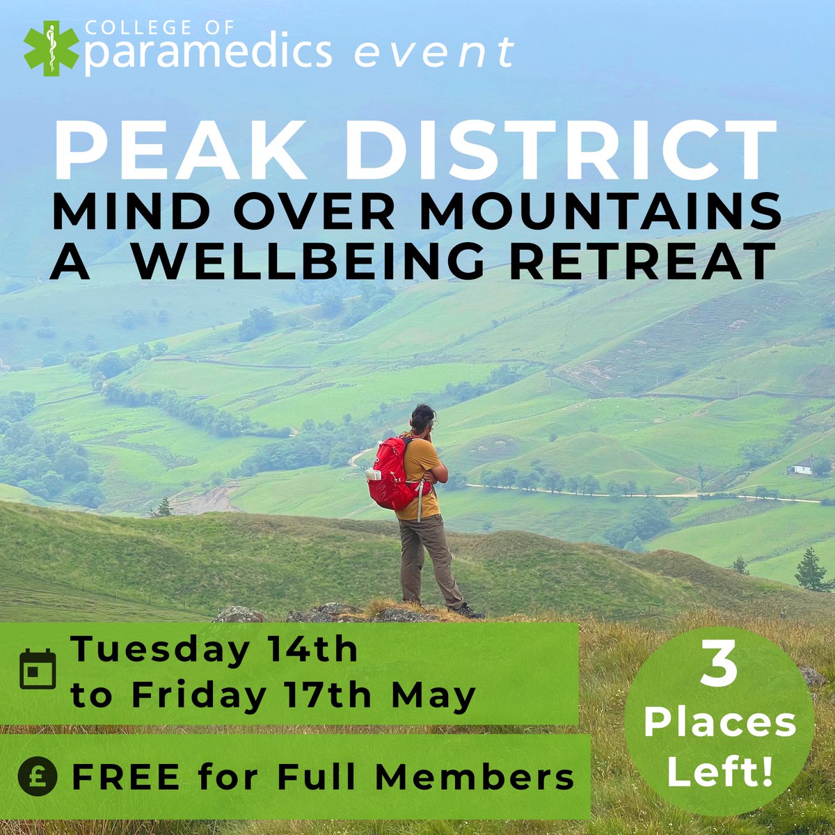 🚨 We have 3 spaces left for our Mind Over Mountains retreat! Available for free for all Full Members, this unique four-day bespoke offering will be held on Tuesday 14th May - Friday 17th May 2024, in the beautiful setting of the Peak District⛰️ 👉 bit.ly/4cboMX8