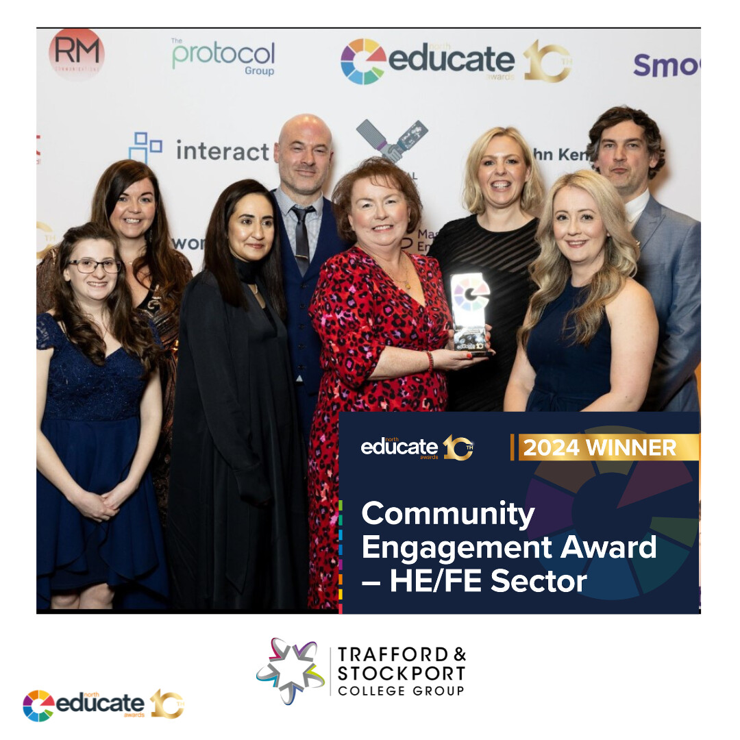 👏What a team!... 🏆We are thrilled to announce that we won the award for 'Community Engagement - HE/FE Sector at the Educate North Awards! @educatenorth #educatenorthawards #community #communityengagement #teamwork