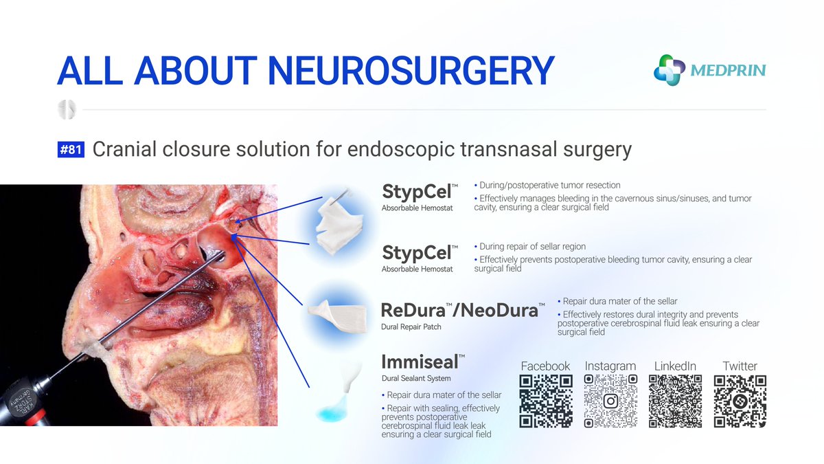 We are here to help you reconstruct the skull base in endoscopic transnasal surgery🧠
---
#medprin #Neurosurgery 
medprin.com