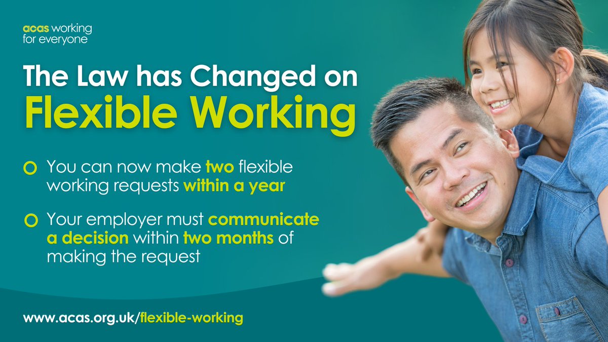 #FlexibleWorking legislation has been updated for 2024 - empowering employees to submit requests earlier and more frequently. 📝 Find out what this means for you, and how to follow best practice when submitting a request for flexible working: 👇 acas.org.uk/flexible-worki…