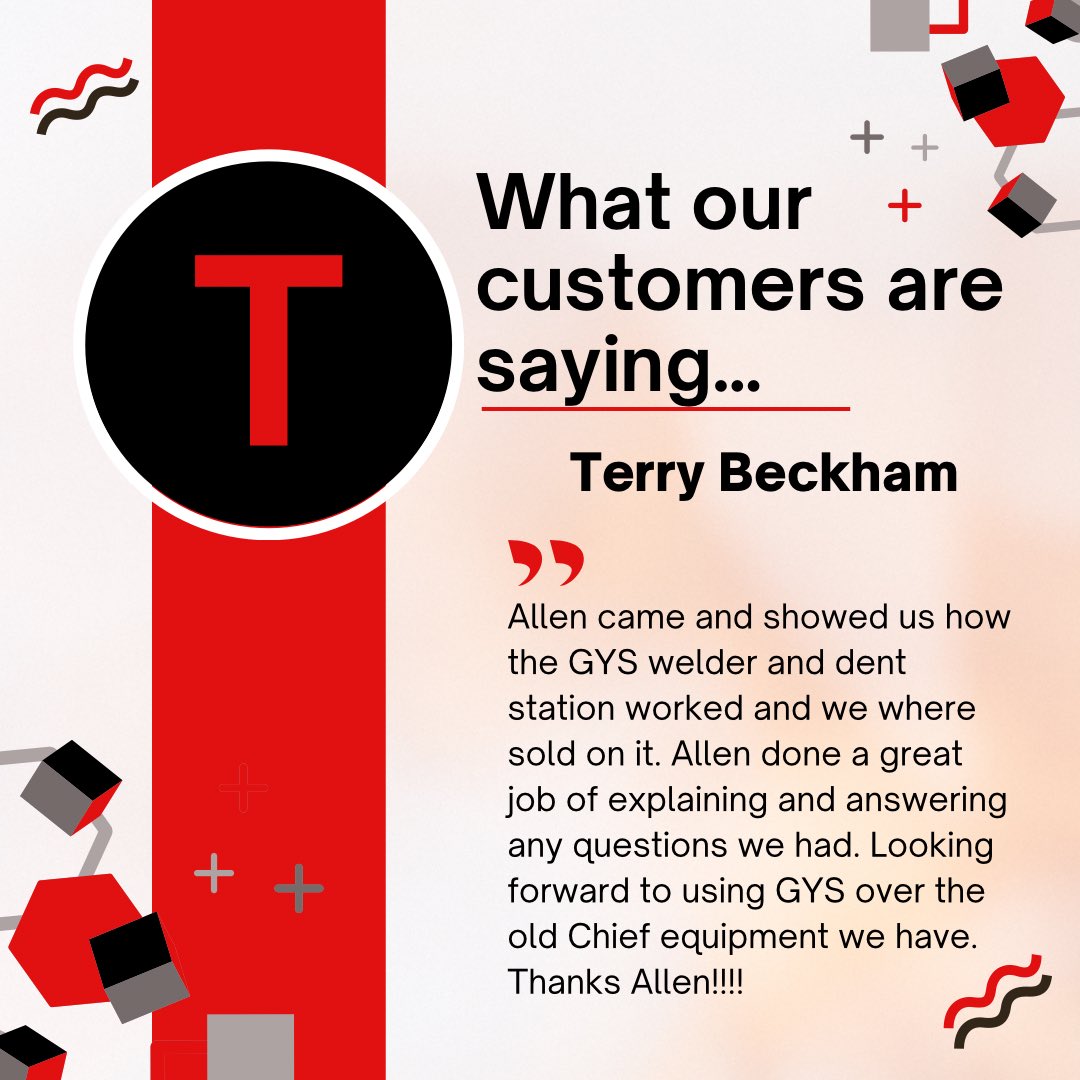 Thank you Terry for taking the time to leave us a review…it is always great to hear of our customers experiences! 
Here's to a Monday filled with determination and drive, Let's make it count!

#lombardequipment #collisionrepair #autobodyrepair #weld #welders #CollisionEquipment