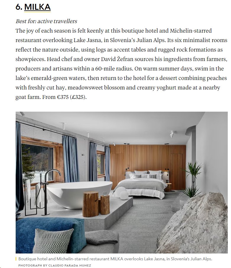 Feel Slovenia (@sloveniainfo) on Twitter photo 🏔️✨ Thrilled to share that Hotel Milka, a boutique gem in Kranjska Gora, is listed among the top new hotels in the Alps by <a href="/NatGeoTravel/">Nat Geo Travel</a>! Perfect for active travelers and food enthusiasts. 🍴🌲 #ifeelsLOVEnia #michelinstar #tasteslovenia
Check it out: nationalgeographic.com/travel/article… 🏔️✨ Thrilled to share that Hotel Milka, a boutique gem in Kranjska Gora, is listed among the top new hotels in the Alps by <a href="/NatGeoTravel/">Nat Geo Travel</a>! Perfect for active travelers and food enthusiasts. 🍴🌲 #ifeelsLOVEnia #michelinstar #tasteslovenia
Check it out: nationalgeographic.com/travel/article…