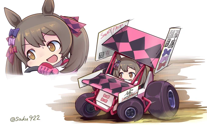 #私はこういう絵師です見た絵師全員参加ウマ娘をレーシングカーに乗せるのが好きすぎる人です 