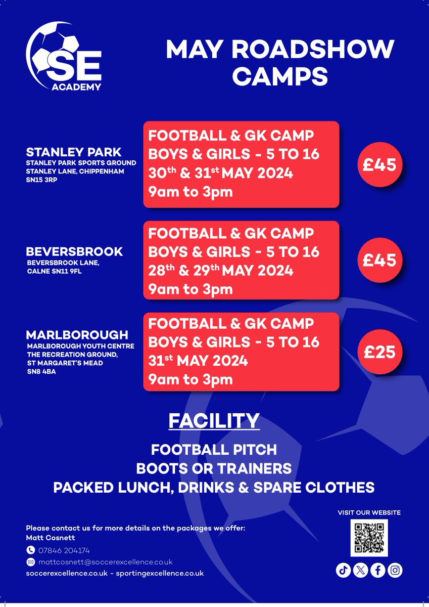 After announcing the dates last week for the upcoming May camps, it was amazing to see many children being booked on already! 🔥 Contact us if you would like to book your child on or if you would like to know more information! Be quick to book as spaces are limited!📲