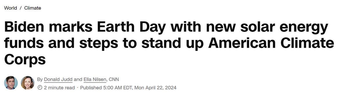🌎TODAY: <a href="/POTUS/">President Donald J. Trump</a> to mark Earth Day, visit Prince William Forest:

"He’ll unveil $7B in grant funding for solar power under the Inflation Reduction Act and announce new steps to stand up his administration’s American Climate Corps – a program popular with youth climate groups." 1/