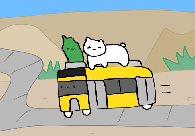 電車に乗るネコチャン #まいにちネコチャン 