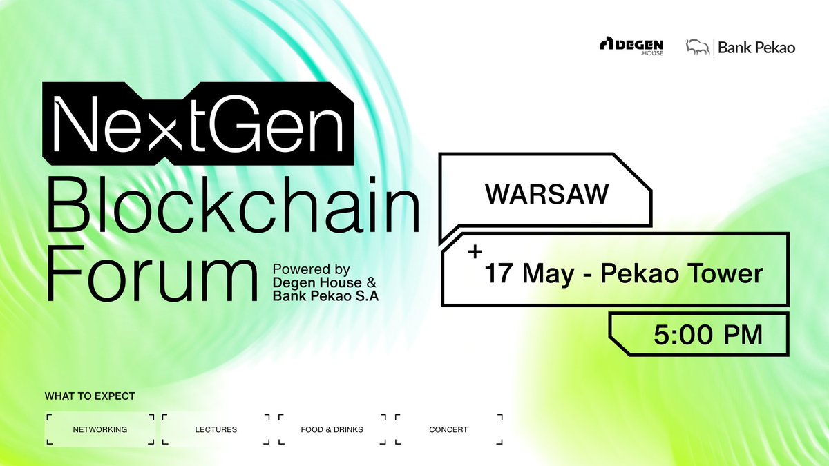 Would you like to learn more about real-world use cases for blockchain technology? Want to gain the latest insights on next-generation technology, #Web3? 🌐 Join us at the conference co-organized with @BankPekaoSA: 'NextGen Blockchain Forum'. Here's what awaits you: ✅
