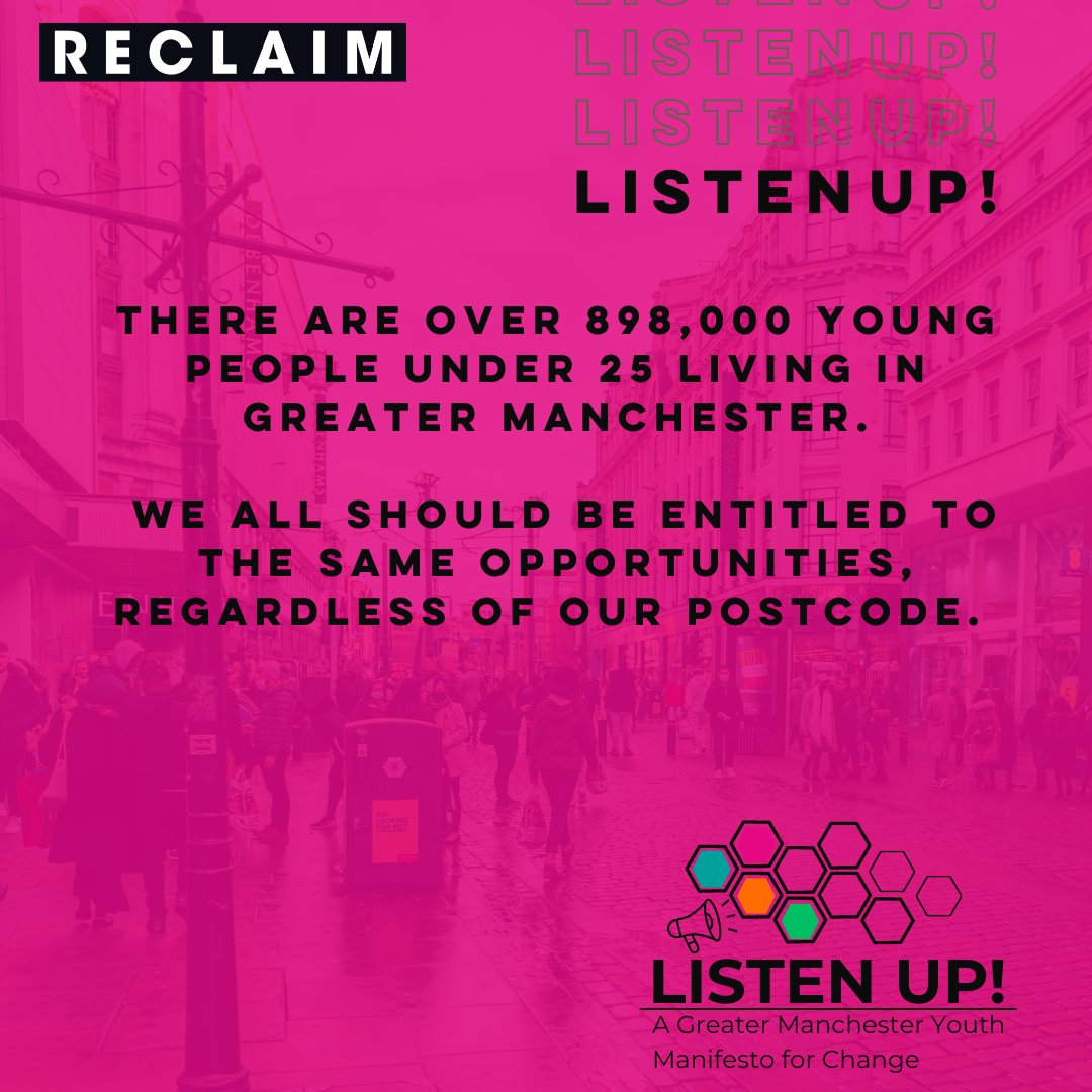 In an increasingly unequal society, we need politicians to not just listen to the demands of young people, but act on them. You can help us by contacting the Greater Manchester Mayoral candidates and call on them to implement the manifesto reclaim.org.uk/contact-candid…