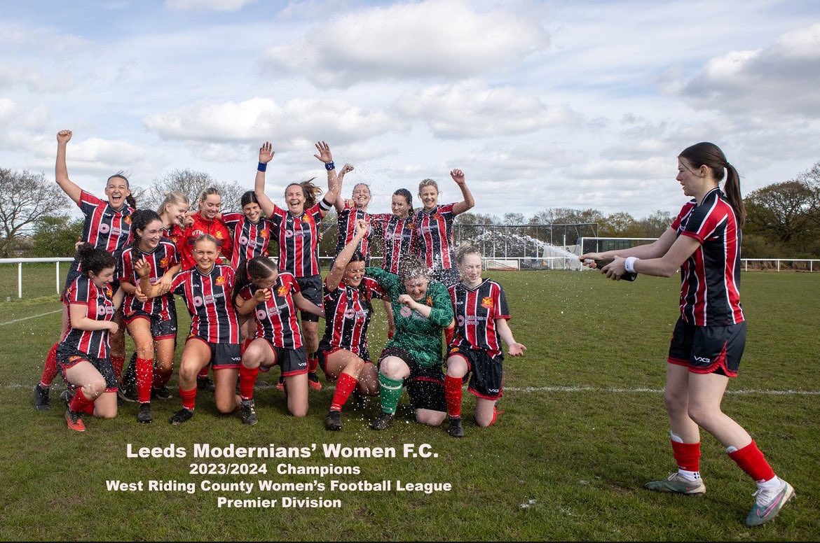 Congratulations to <a href="/LeedsMods/">Leeds Modernians FC</a> on their #wrcwfl premier division title. Very well deserved champions 🥳🎉