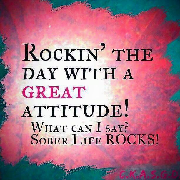 Sober life really does ROCK!!! Hope we all have a great day! #RecoveryPosse