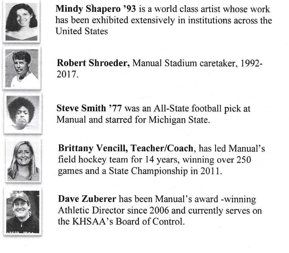 Congratulations to our newest @duPontManual alumni Hall of Fame inductees - including our very own @ManualAthletics David Zuberer!