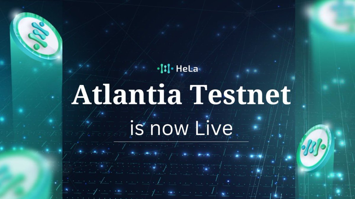 Final call! JOIN the HeLa Labs Atlantia Testnet!

🔗 How to join: atlantia.helalabs.com

👛 Connect your wallet &amp; complete tasks to earn points!
🤝 Join our community for more updates! HeLa Labs Discord (discord.com/invite/helalabs)

#AtlantiaTestnet #HeLaLabs