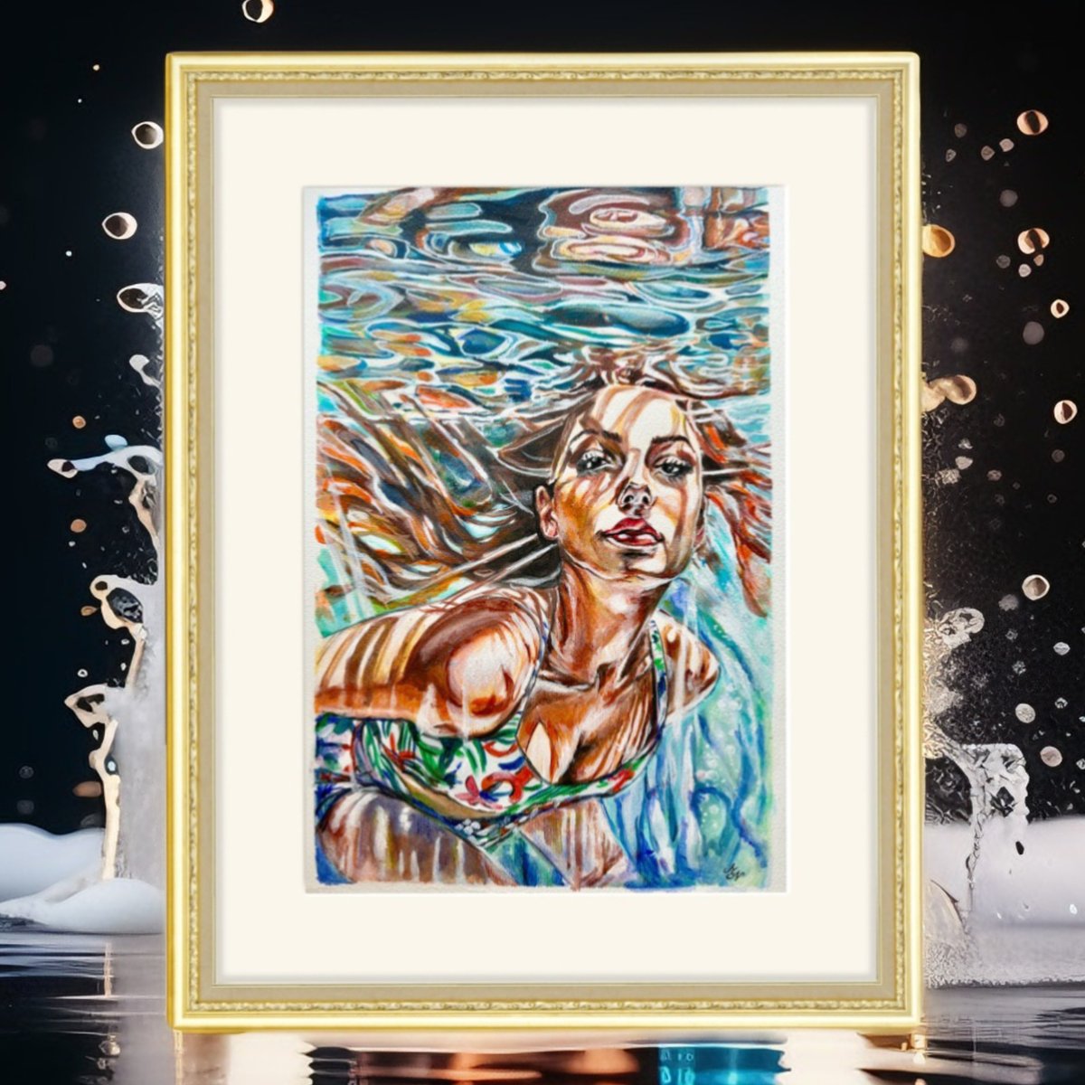 Explore the enchanting depths of the 'Underwater World' in this mesmerizing painting. 🌊 Dive into tranquility and elegance with this captivating artwork. #art #underwater #painting #tranquility #elegance artcursor.com/products/under…