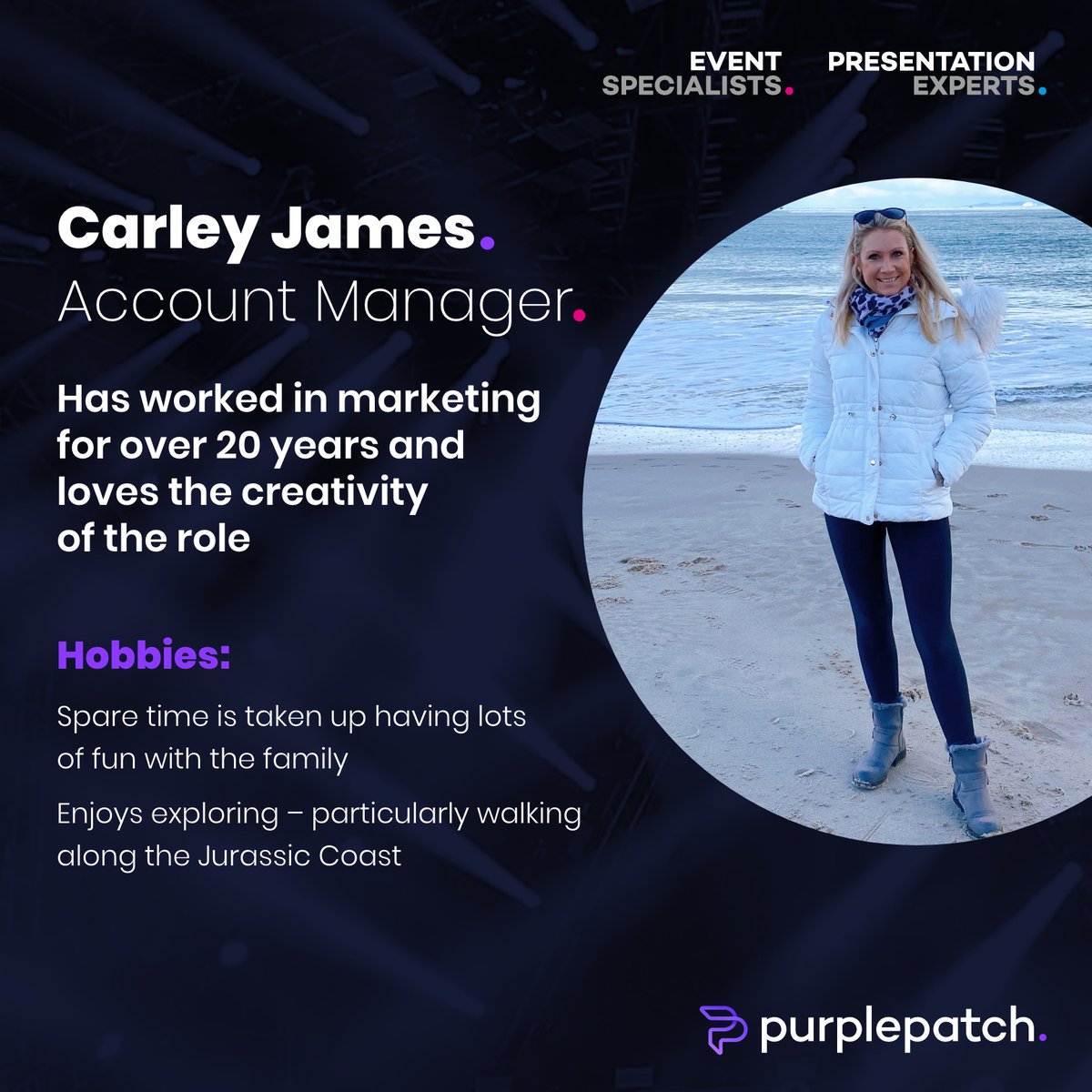 It is meet the team Monday, this week is Account Manager, Carley James who has over 20 years' experience in marketing. linkedin.com/in/carley-jame… #meettheteammonday #meettheteam #team #teamwork #gettoknowus #presentationexperts #purplepatchgroup #powerpointpresentation #powerpoint