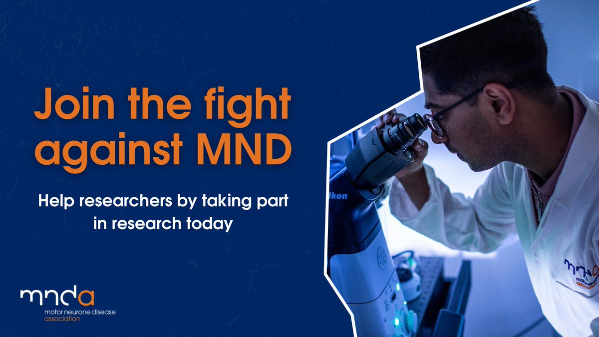 Want to get involved in #MND #ALS research? 🔬 On our website you can get involved in research studies which are: 💊 testing new potential treatments 🩺 aiming to improve diagnosis and care 🧪 trying to understand the causes of MND More info: mndassociation.org/research/get-i…